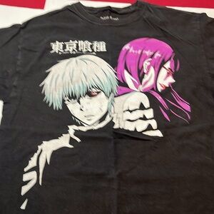 TOKYO GHOUL black Anime KANEKI T-SHIRT medium Ken Kaneki short sleeved shirt M